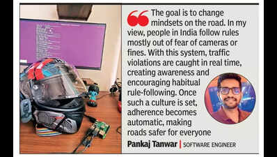 With AI assistance, Bengaluru techie turns helmet into traffic watchdog