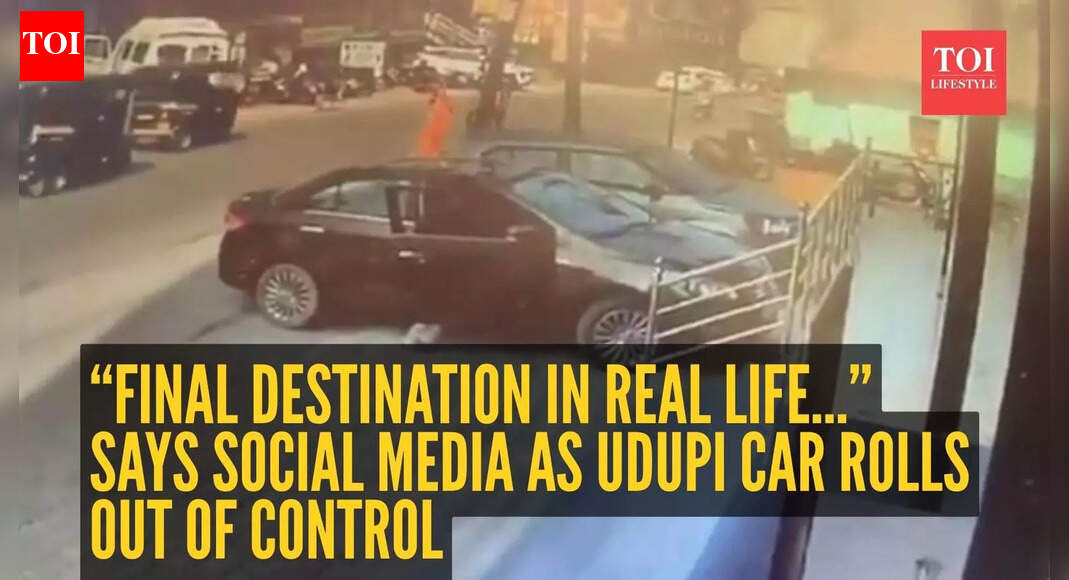 “Final destination in real life…” says social media as Udupi car rolls out of control – video inside