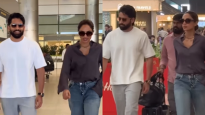 Naga Chaitanya and Sobhita Dhulipala spotted at the airport; Star couple keeps low-key appearance