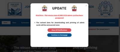 JAM 2026 admit card release postponed by IIT Bombay: When will it be out now?
