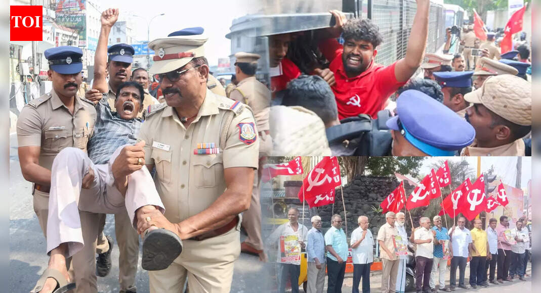 CPI-M Protests Near Us Consulate In Chennai Over Venezuela Attack