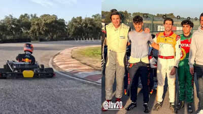  Antonio Felix da Costa hits the kart track with F1 rookie Arvid Lindblad