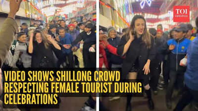 Watch: Heartwarming video shows Shillong crowd respecting female tourist during celebrations
