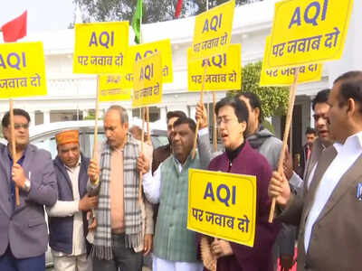'BJP running away from issue of pollution': AAP stages protest in Delhi assembly over rising AQI