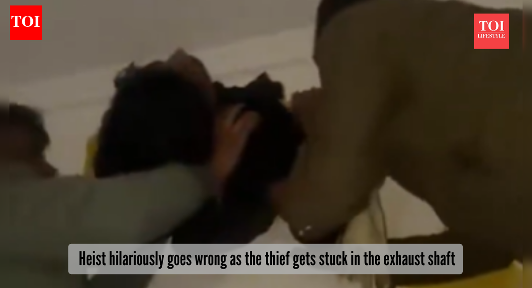 Viral: Rajasthan heist goes hilariously wrong as thief gets stuck in exhaust shaft