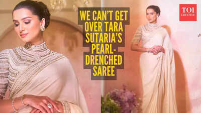 Tara Sutaria in an ivory pearl saree is the definition of “old-money glamour”