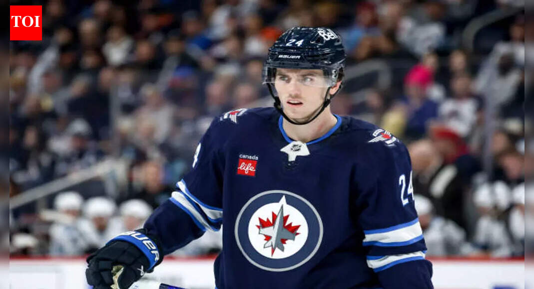 Haydn Fleury stretchered off, hospitalized after scary first-period hit involving Keegan Kolesar in Jets’ loss to Golden Knights