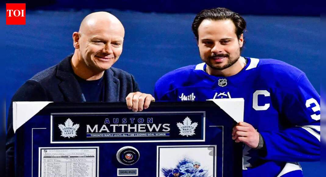 Auston Matthews honored in Maple Leafs pregame celebration after surpassing Mats Sundin as Toronto’s all-time leading goal scorer
