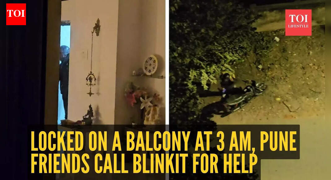 Watch: Locked on a balcony at 3 am, Pune friends call Blinkit for help; night ends on a surprising note