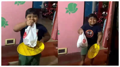 பிரியாணி ஆர்டர் செய்த சிறுவனின் மகிழ்ச்சி வைரலாகும்; இணையம் அவரை 'பிரியாணி பக்லு' என்று அழைக்கிறது