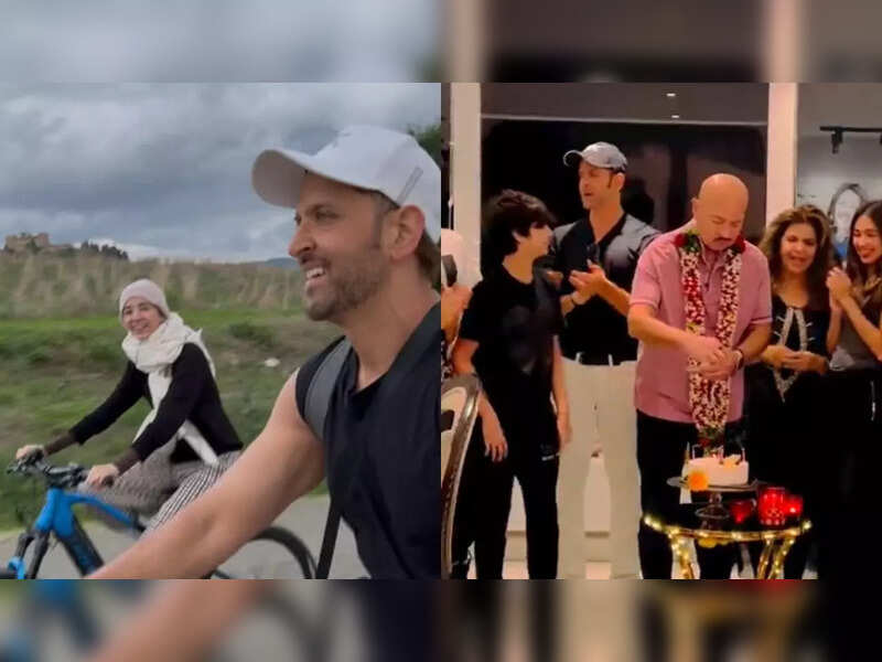 Hrithik Roshan with Saba Azad and family