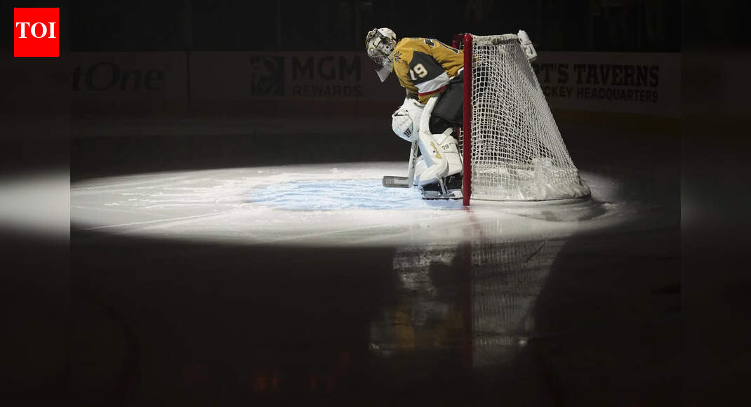 Carter Hart injury update: Knights goalie exits early against Jackets due to lower-body concerns