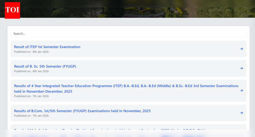 Dibrugarh University result released for UG and PG courses at dibru.ac.in: Direct link to download here