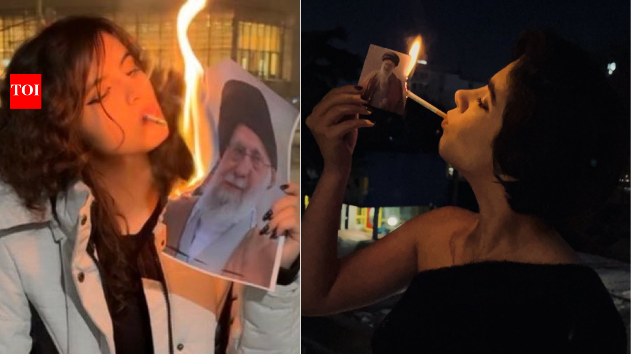 woman lights cigarette and house explodes Iran protests: Why are women lighting cigarettes from burning Khamenei  photo? See photos