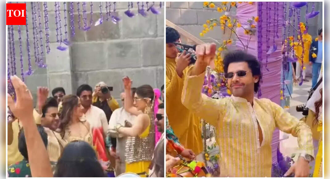 Kriti Sanon dances her heart out as Nupur Sanon and Stebin Ben’s haldi celebrations turn into a dhol-filled party