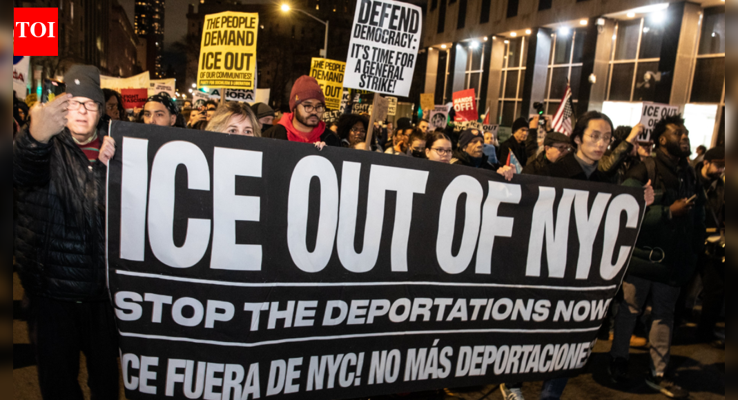 'Killer Kristi!': Massive protest in New York over ICE shooting as MAGA moves to justify Minneapolis killing