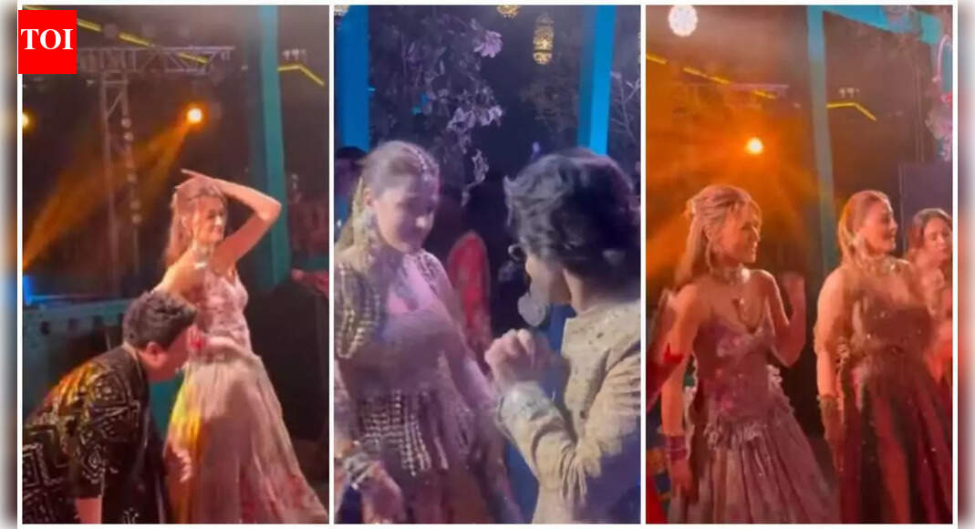 Nupur Sanon–Stebin Ben’s sangeet: Kriti Sanon and Varun Sharma show off latkaas, jhatkaas and thumkaas on Bhojpuri hit Lollipop Lagelu