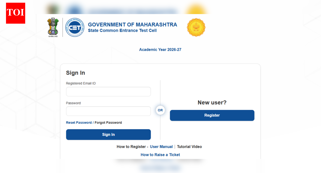 MHT CET 2026 registration begins for UG courses in PCB and PCM groups: Direct link to apply here