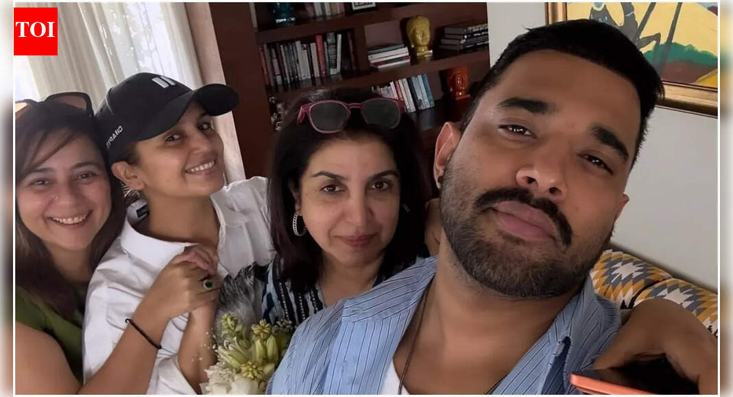 Huma Qureshi drops fun pics from Farah Khan's bash; the filmmaker jokes that the squished cake mirrors life at 61