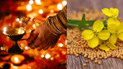 Why are yellow mustard seeds combined with camphor in remedies to remove negativity and obstacles