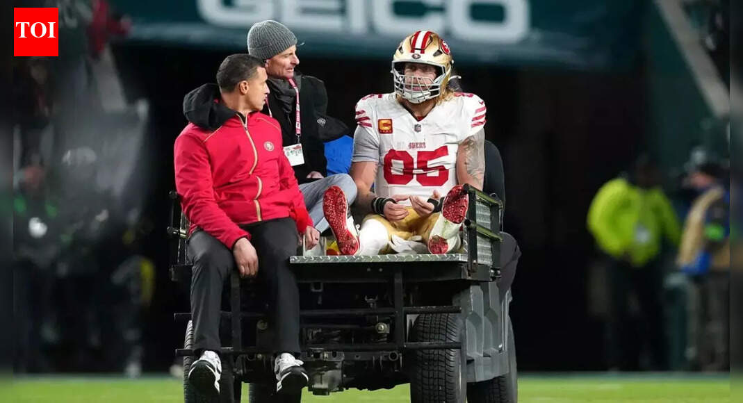 George Kittle injury sparks panic in San Francisco as tight end leaves Eagles game on a cart