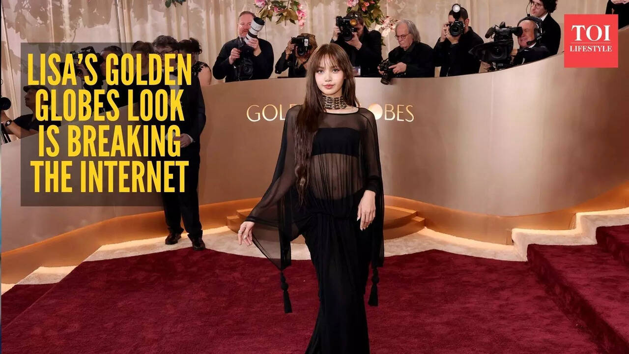 Sheer black dress and chocolate hair: BLACKPINK's Lisa debuts stunning new  look at Golden Globes 2026 - The Times of India