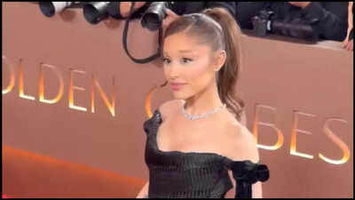 Golden Globes 2026: Ariana Grande sparkles in an all-black, brings back her signature pony