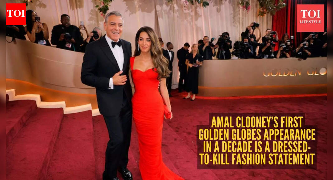Amal Clooney returns to the Golden Globes after 10 years and delivers a dressed-to-kill red carpet moment