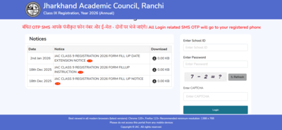JAC class 9 registration 2026 ends today: Direct link, steps to register without late fee here
