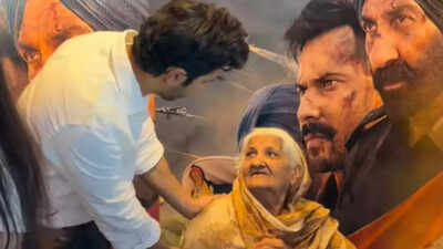 Watch video: Varun Dhawan gets heartwarming blessings from Param Vir Chakra awardee Hoshiar Singh Dahiya’s wife