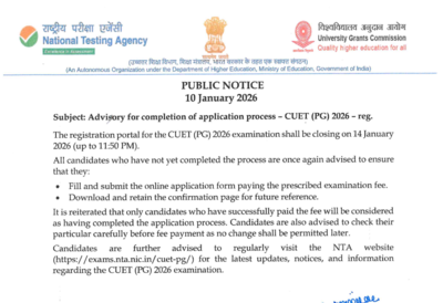 CUET PG 2026: NTA issues important advisory ahead of registration deadline; check details here