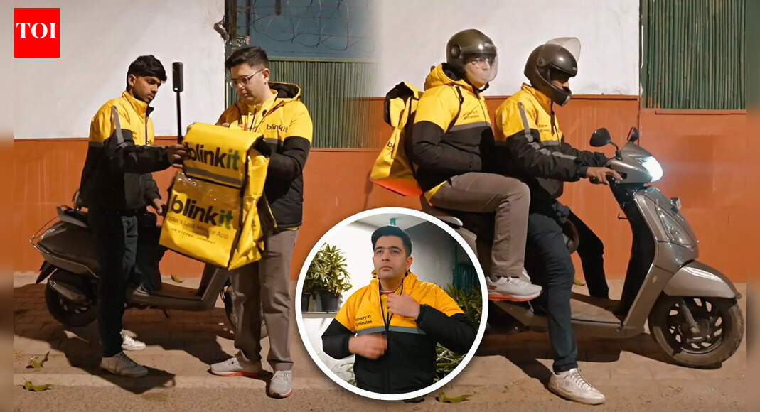 AAP’s Raghav Chadha Turns Blinkit Delivery Agent for a Day Amid Gig Workers’ Row