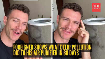 Watch: Foreigner shows what Delhi pollution did to his air purifier in 60 days