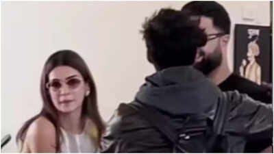 Kriti Sanon wraps up sister Nupur Sanon's wedding, spotted leaving Udaipur with rumoured boyfriend Kabir Bahia