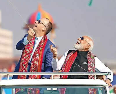 Prime Minister Narendra Modi, German Chancellor Friedrich Merz take diplomacy to the skies at the International Kite Festival in Gujarat’s Ahmedabad