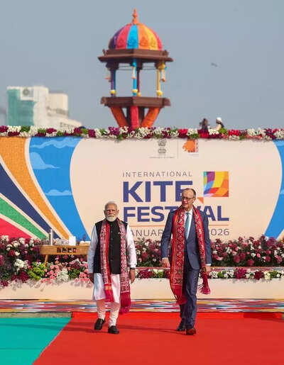 Prime Minister Narendra Modi, German Chancellor Friedrich Merz take diplomacy to the skies at the International Kite Festival in Gujarat’s Ahmedabad