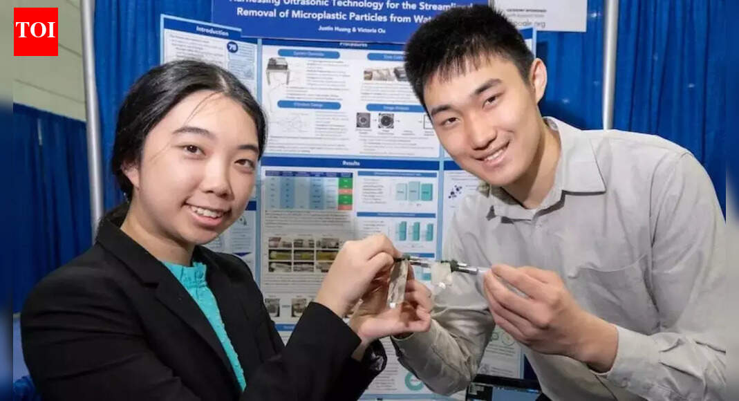 Meet Victoria Ou and Justin Huang: Teens who built a pen-sized device to remove microplastics from water