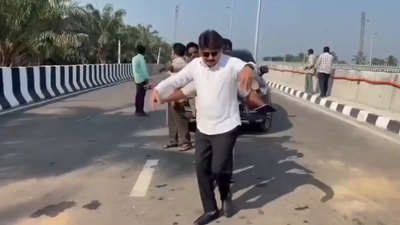 Watch: TDP MLA, aides dance to Dhurandhar tune on new Eluru highway stretch; YSRCP slams stunt
