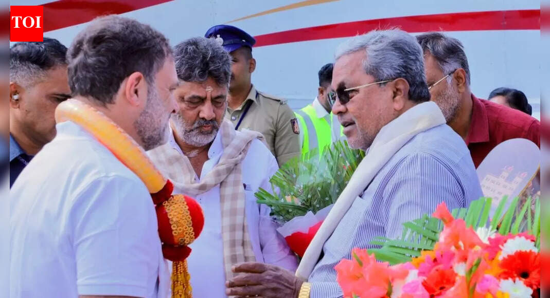 Troubleshooter Rahul? Siddaramaiah, Shivakumar meet Cong leader; Karnataka power struggle continues