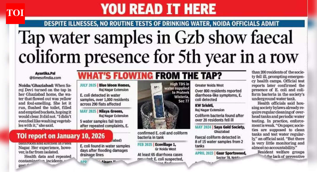 In post-Indore tests, 26 samples of Gzb water found to have coliform
