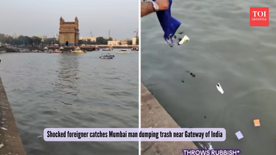 No civic sense? Shocked foreigner catches Mumbai man dumping trash near Gateway of India