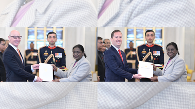 President Murmu receives credentials from US, Austrian and Trinidad & Tobago envoys at Rashtrapati Bhavan