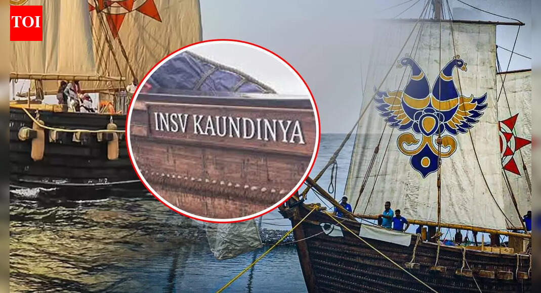 Historic moment! INSV Kaundinya Honoured With Water Salute After Oman Sail