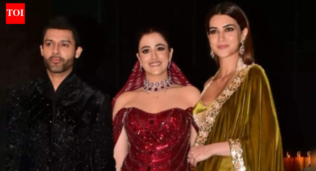 Internet melts as Kriti Sanon adjusts sister Nupur Sanon’s gown at her wedding reception - Watch video