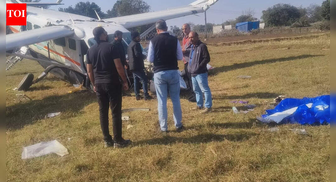 Insurance team surveys aircraft crash site