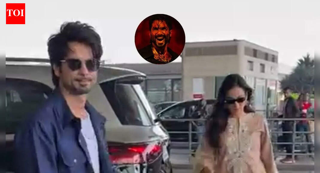 Shahid Kapoor spotted with wife Mira Rajput at airport ahead of ‘O’Romeo’ release