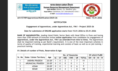 Bank of Maharashtra opens registration window for 600 vacancies: Check direct link to apply here