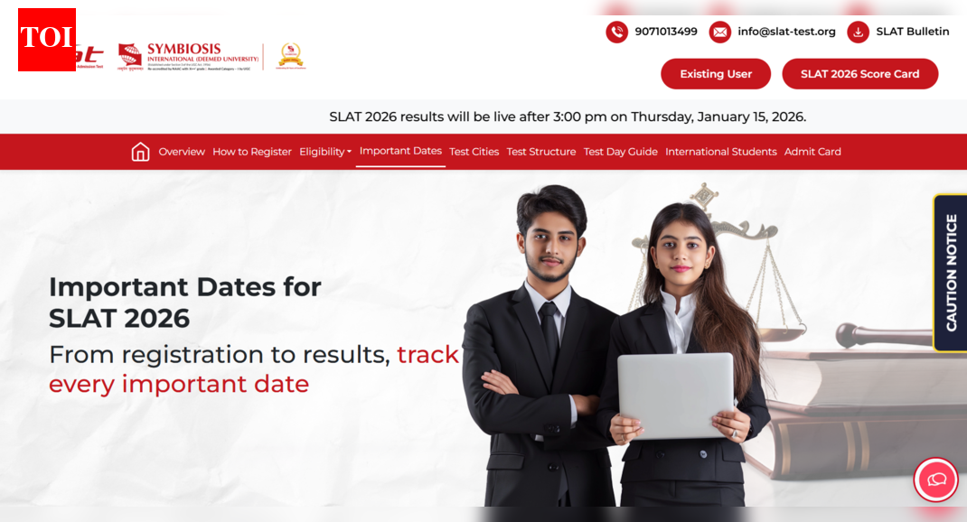 SLAT result 2026 will be released today at stat.test.org: Check steps to download scorecards here