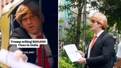 'Buy one get one free': Comedian dressed as Donald Trump sells H1B visas in India; video goes viral