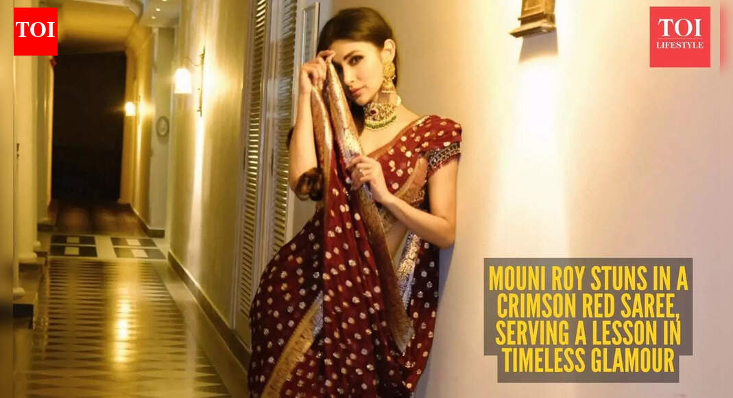 Mouni Roy’s crimson red saree look is a masterclass in acing timeless glam with grace